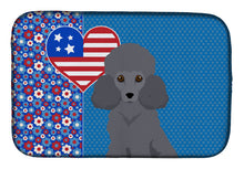 Load image into Gallery viewer, Toy Grey Poodle USA American Dish Drying Mat – Absorbent, Artistic Kitchen Essentials
