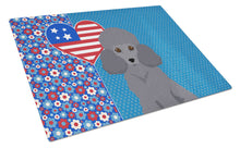 Load image into Gallery viewer, Toy Grey Poodle USA American Glass Cutting Boards – Durable, Decorative Kitchen Art Large