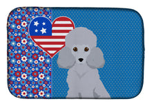 Load image into Gallery viewer, Toy Silver Poodle USA American Dish Drying Mat – Absorbent, Artistic Kitchen Essentials