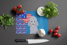 Load image into Gallery viewer, Toy Silver Poodle USA American Glass Cutting Boards – Durable, Decorative Kitchen Art Large