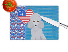 Load image into Gallery viewer, Toy Silver Poodle USA American Glass Cutting Boards – Durable, Decorative Kitchen Art Large