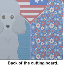 Load image into Gallery viewer, Toy Silver Poodle USA American Glass Cutting Boards – Durable, Decorative Kitchen Art Large