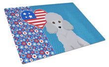 Load image into Gallery viewer, Toy Silver Poodle USA American Glass Cutting Boards – Durable, Decorative Kitchen Art Large