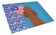 Load image into Gallery viewer, Toy Red Poodle USA American Glass Cutting Boards – Durable, Decorative Kitchen Art Large