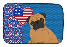 Load image into Gallery viewer, Apricot Pug USA American Dish Drying Mat – Absorbent, Artistic Kitchen Essentials
