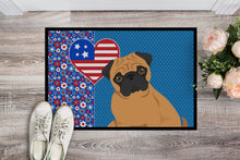 Load image into Gallery viewer, Apricot Pug USA American Doormat - 24x36 Decorative Floor Mat – Indoor/Outdoor Rug with Artistic Flair