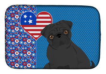 Load image into Gallery viewer, Black Pug USA American Dish Drying Mat – Absorbent, Artistic Kitchen Essentials