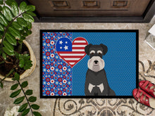 Load image into Gallery viewer, Black and Silver Natural Ears Schnauzer USA American Doormat - 24x36 Decorative Floor Mat – Indoor/Outdoor Rug with Artistic Flair