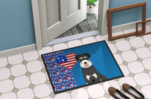 Load image into Gallery viewer, Black and Silver Natural Ears Schnauzer USA American Doormat - 24x36 Decorative Floor Mat – Indoor/Outdoor Rug with Artistic Flair