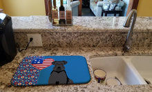 Load image into Gallery viewer, Black Natural Ears Schnauzer USA American Dish Drying Mat – Absorbent, Artistic Kitchen Essentials