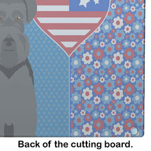 Load image into Gallery viewer, Black Natural Ears Schnauzer USA American Glass Cutting Boards – Durable, Decorative Kitchen Art Large