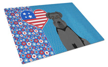 Load image into Gallery viewer, Black Natural Ears Schnauzer USA American Glass Cutting Boards – Durable, Decorative Kitchen Art Large