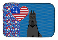 Load image into Gallery viewer, Black Schnauzer USA American Dish Drying Mat – Absorbent, Artistic Kitchen Essentials