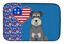 Load image into Gallery viewer, Salt Pepper Natural Ears Schnauzer USA American Dish Drying Mat – Absorbent, Artistic Kitchen Essentials