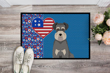 Load image into Gallery viewer, Salt Pepper Natural Ears Schnauzer USA American Doormat - 24x36 Decorative Floor Mat – Indoor/Outdoor Rug with Artistic Flair
