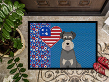Load image into Gallery viewer, Salt Pepper Natural Ears Schnauzer USA American Doormat - 24x36 Decorative Floor Mat – Indoor/Outdoor Rug with Artistic Flair