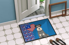 Load image into Gallery viewer, Salt Pepper Natural Ears Schnauzer USA American Doormat - 24x36 Decorative Floor Mat – Indoor/Outdoor Rug with Artistic Flair