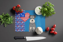 Load image into Gallery viewer, Salt Pepper Natural Ears Schnauzer USA American Glass Cutting Boards – Durable, Decorative Kitchen Art Large