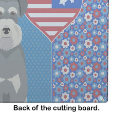 Load image into Gallery viewer, Salt Pepper Natural Ears Schnauzer USA American Glass Cutting Boards – Durable, Decorative Kitchen Art Large