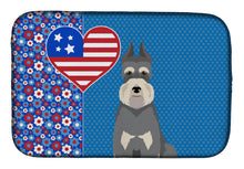 Load image into Gallery viewer, Salt Pepper Schnauzer USA American Dish Drying Mat – Absorbent, Artistic Kitchen Essentials