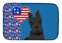 Load image into Gallery viewer, Black Scottish Terrier USA American Dish Drying Mat – Absorbent, Artistic Kitchen Essentials