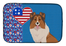 Load image into Gallery viewer, Sable Sheltie USA American Dish Drying Mat – Absorbent, Artistic Kitchen Essentials