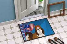 Load image into Gallery viewer, Red and White Shih Tzu USA American Doormat - 24x36 Decorative Floor Mat – Indoor/Outdoor Rug with Artistic Flair