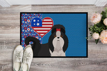 Load image into Gallery viewer, Black and White Shih Tzu USA American Doormat - 24x36 Decorative Floor Mat – Indoor/Outdoor Rug with Artistic Flair