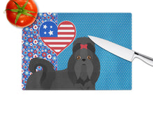 Load image into Gallery viewer, Black Shih Tzu USA American Glass Cutting Boards – Durable, Decorative Kitchen Art Large