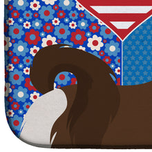 Load image into Gallery viewer, Liver and White Shih Tzu USA American Dish Drying Mat – Absorbent, Artistic Kitchen Essentials