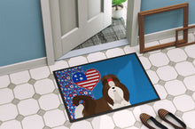 Load image into Gallery viewer, Liver and White Shih Tzu USA American Doormat - 24x36 Decorative Floor Mat – Indoor/Outdoor Rug with Artistic Flair