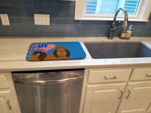 Load image into Gallery viewer, Red Shih Tzu USA American Dish Drying Mat – Absorbent, Artistic Kitchen Essentials