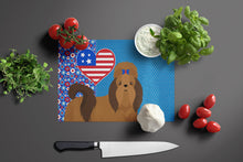 Load image into Gallery viewer, Red Shih Tzu USA American Glass Cutting Boards – Durable, Decorative Kitchen Art Large