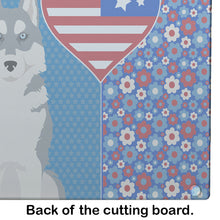 Load image into Gallery viewer, Grey Siberian Husky USA American Glass Cutting Boards – Durable, Decorative Kitchen Art Large