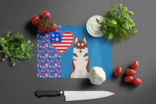 Load image into Gallery viewer, Red Siberian Husky USA American Glass Cutting Boards – Durable, Decorative Kitchen Art Large