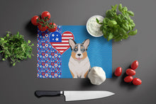 Load image into Gallery viewer, Blue Merle Cardigan Corgi USA American Glass Cutting Boards – Durable, Decorative Kitchen Art Large