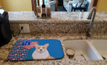 Load image into Gallery viewer, Fawn Cardigan Corgi USA American Dish Drying Mat – Absorbent, Artistic Kitchen Essentials
