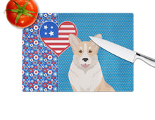 Load image into Gallery viewer, Fawn Cardigan Corgi USA American Glass Cutting Boards – Durable, Decorative Kitchen Art Large