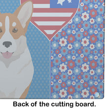 Load image into Gallery viewer, Red Cardigan Corgi USA American Glass Cutting Boards – Durable, Decorative Kitchen Art Large