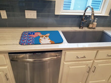 Load image into Gallery viewer, Red Pembroke Corgi USA American Dish Drying Mat – Absorbent, Artistic Kitchen Essentials