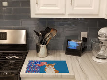 Load image into Gallery viewer, Red Pembroke Corgi USA American Glass Cutting Boards – Durable, Decorative Kitchen Art Large