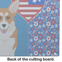 Load image into Gallery viewer, Red Pembroke Corgi USA American Glass Cutting Boards – Durable, Decorative Kitchen Art Large