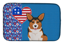 Load image into Gallery viewer, Sable Pembroke Corgi USA American Dish Drying Mat – Absorbent, Artistic Kitchen Essentials