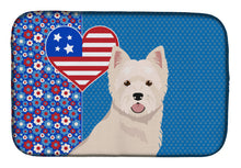 Load image into Gallery viewer, Westie West Highland White Terrier USA American Dish Drying Mat – Absorbent, Artistic Kitchen Essentials