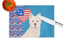 Load image into Gallery viewer, Westie West Highland White Terrier USA American Glass Cutting Boards – Durable, Decorative Kitchen Art Large