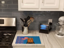 Load image into Gallery viewer, Black and Tan Full Coat Yorkshire Terrier USA American Glass Cutting Boards – Durable, Decorative Kitchen Art Large