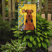 Load image into Gallery viewer, Summer Sunflowers Black and Tan Airedale Terrier Garden Flag – Decorative Outdoor Yard Flag