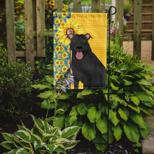 Load image into Gallery viewer, Summer Sunflowers Black Pit Bull Terrier Garden Flag – Decorative Outdoor Yard Flag