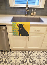 Load image into Gallery viewer, Summer Sunflowers Black Pit Bull Terrier Kitchen Towel