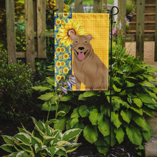 Load image into Gallery viewer, Summer Sunflowers Fawn Pit Bull Terrier Garden Flag – Decorative Outdoor Yard Flag